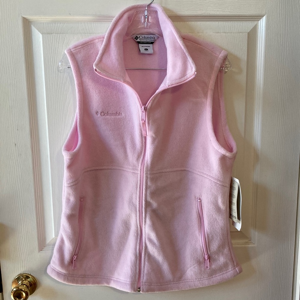 Columbia Fleece Pink Vest L NWT